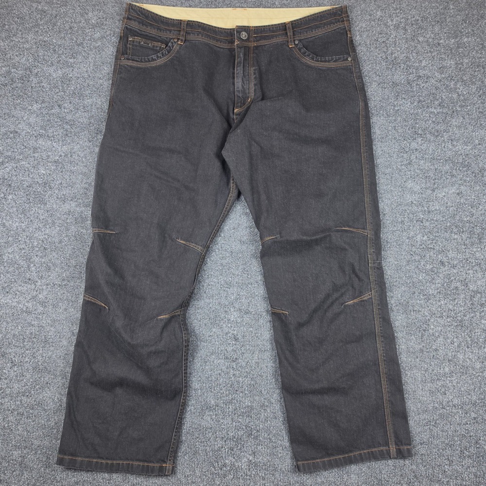 Kuhl Riot Raw Denim Men's 42x30 Straight Dark Wash Outdoor Work Articulated Knee